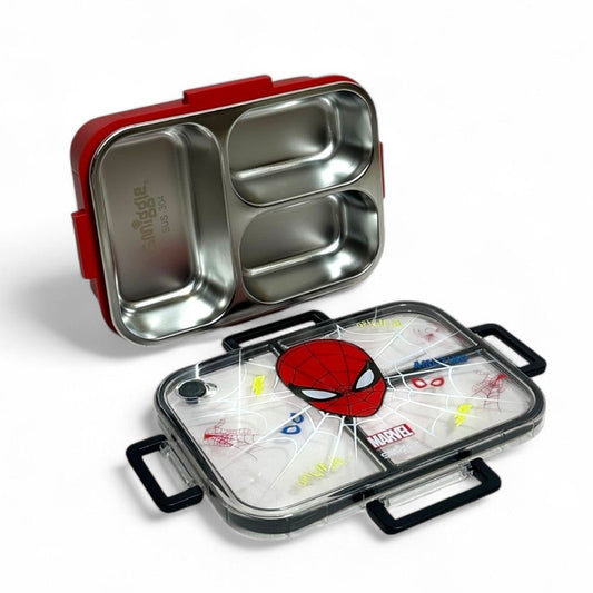Spider-Man x Smiggle Lunchbox - Trio Large Stainless Steel