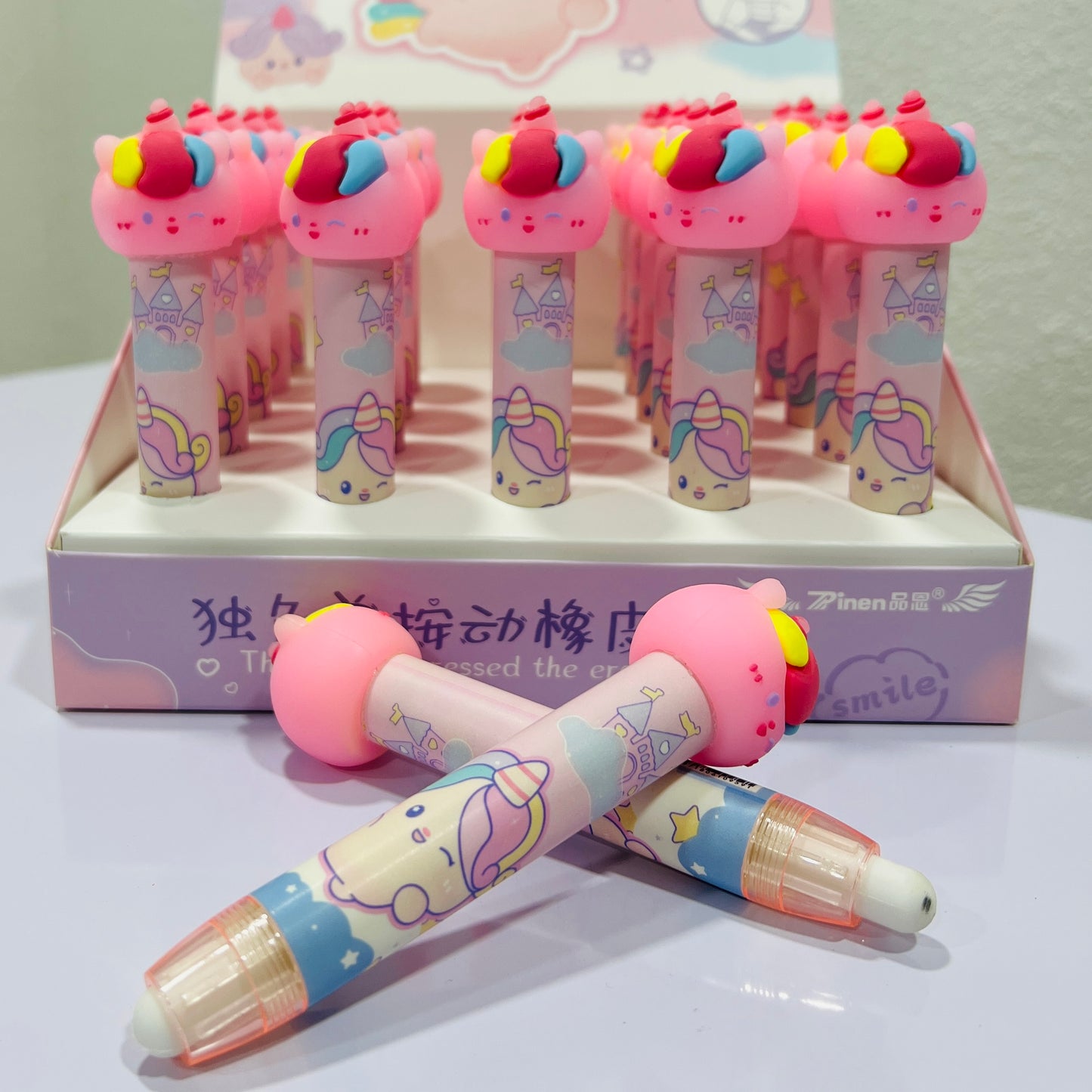 Astro-Unicorn Press Pen Erasers