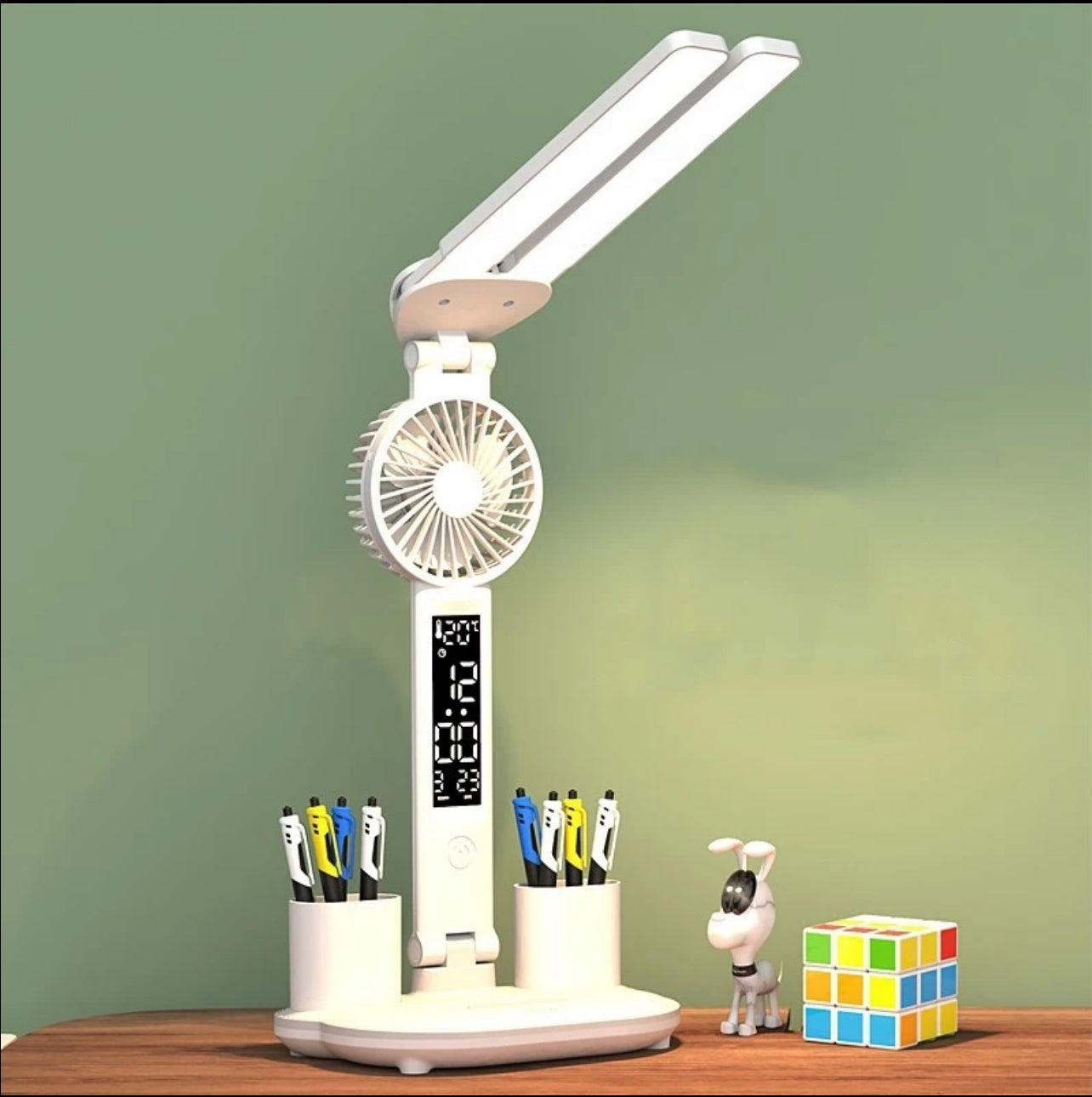 Stylist Desk Lamp - Fan + Clock