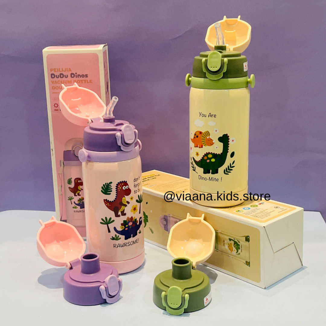 Double Fun - Cute Vacuum Flask with Dual Caps