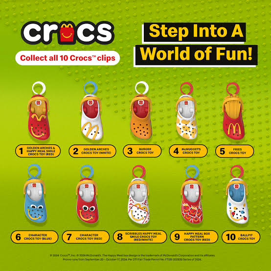 Crocs X McDonald’s- Happy Meals Gifts
