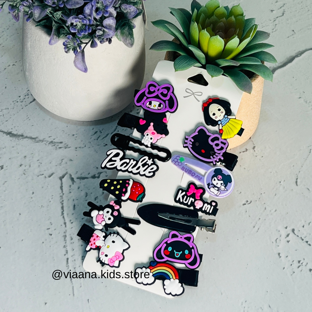 Kuromi Hairpins - 12pcs
