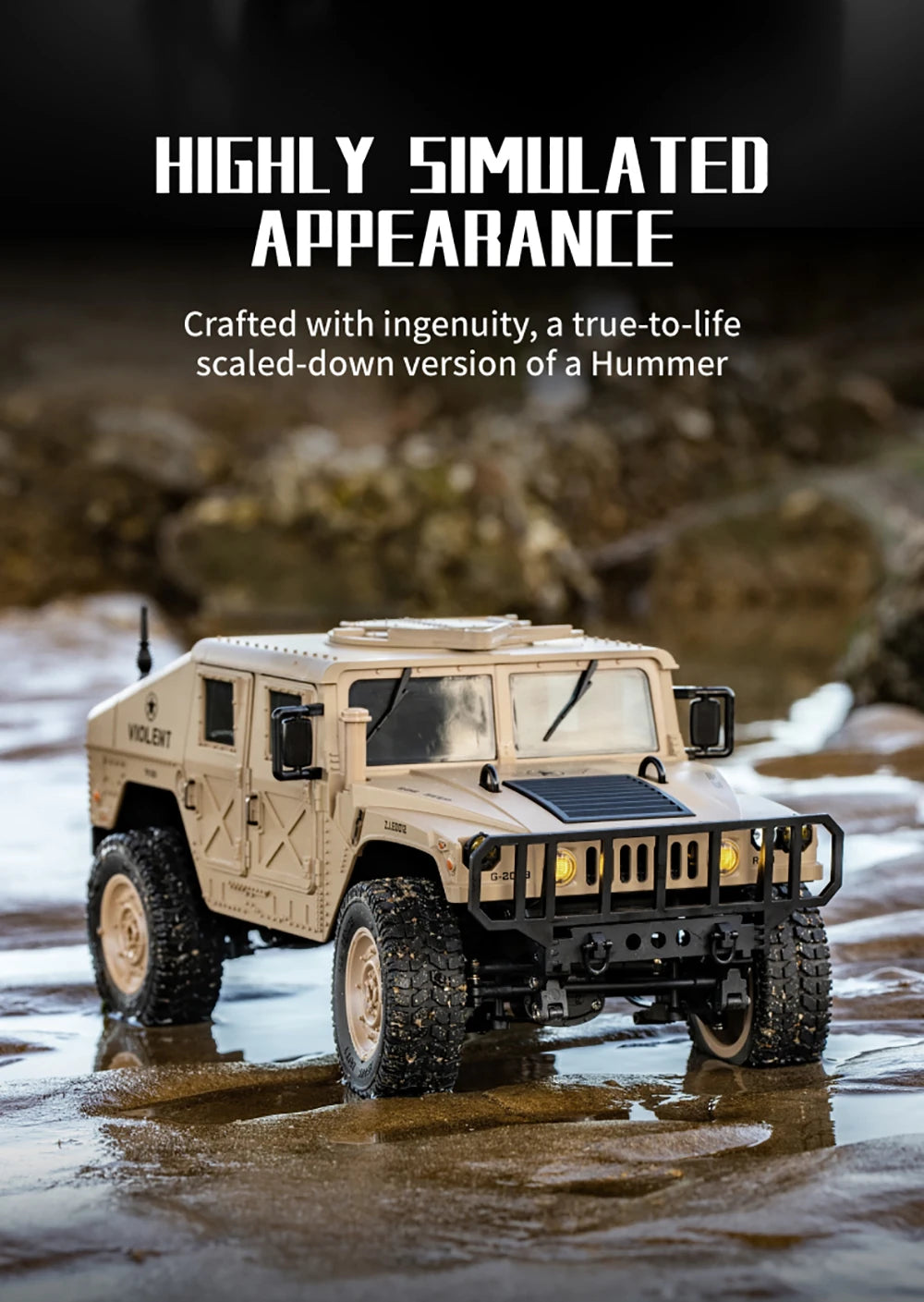 JJRC - Hummer Military Simulation 1/14 2.4G 4WD RC Crawler