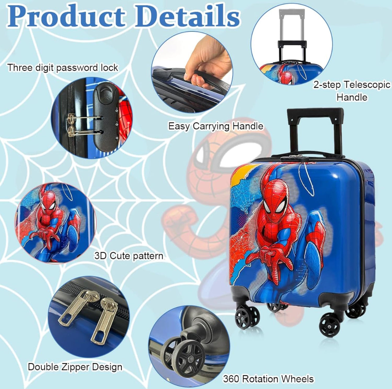 Kids 3D Trolley Bags : Big Size with Security Locks
