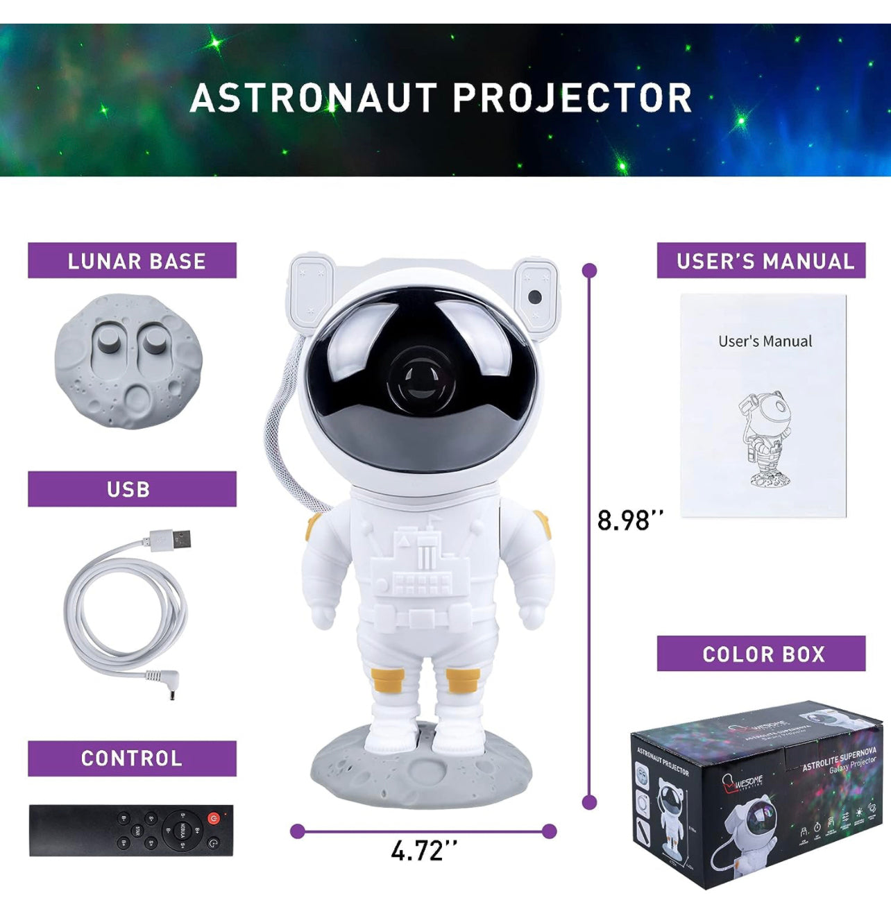 Astronauts Projector - Let’s Go to the Moon
