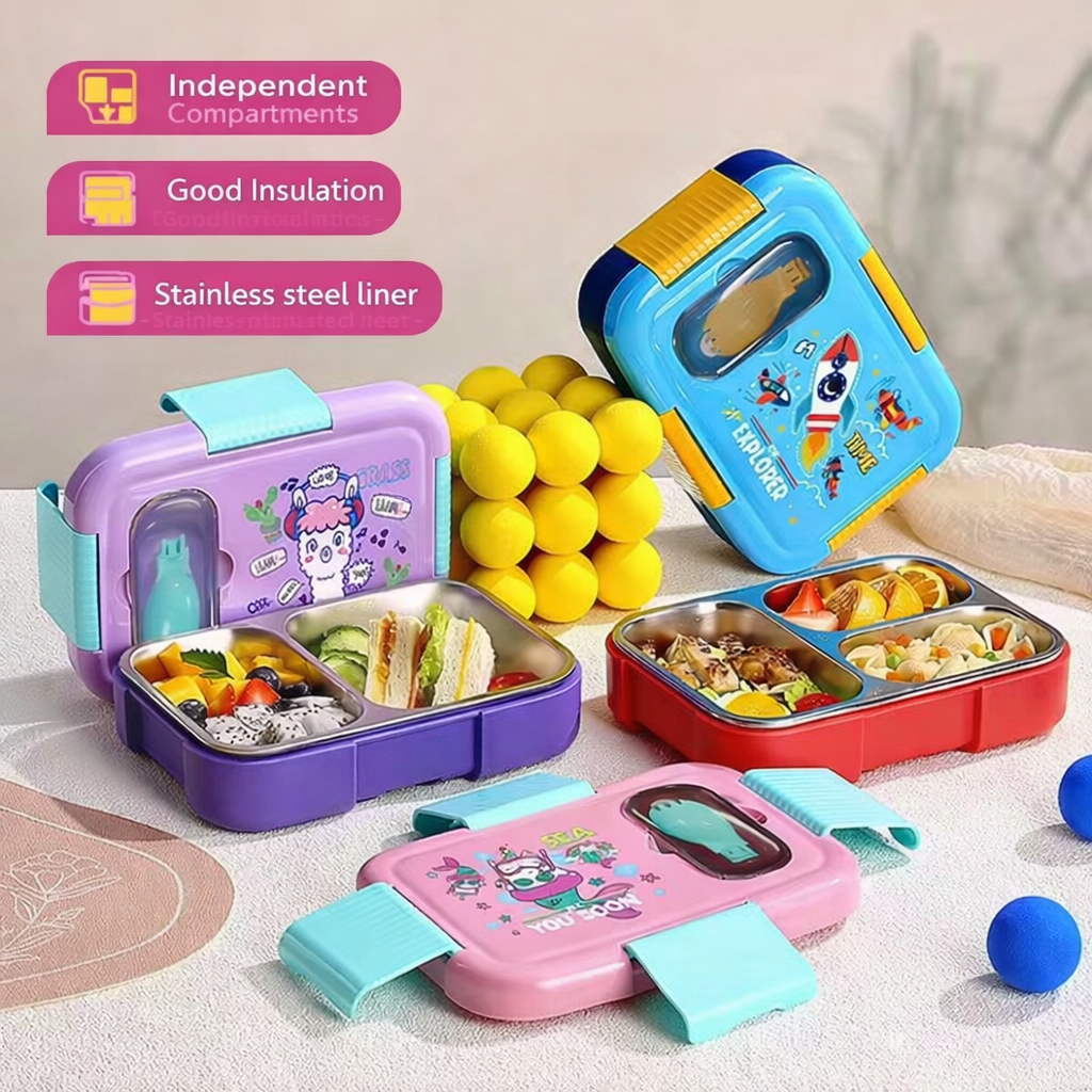 【未開封】LUNCH TIME SPEAK/FLICK 4枚セット IQIX - 3 Grid Spill Free Lunchbox – Viaana Kids Store