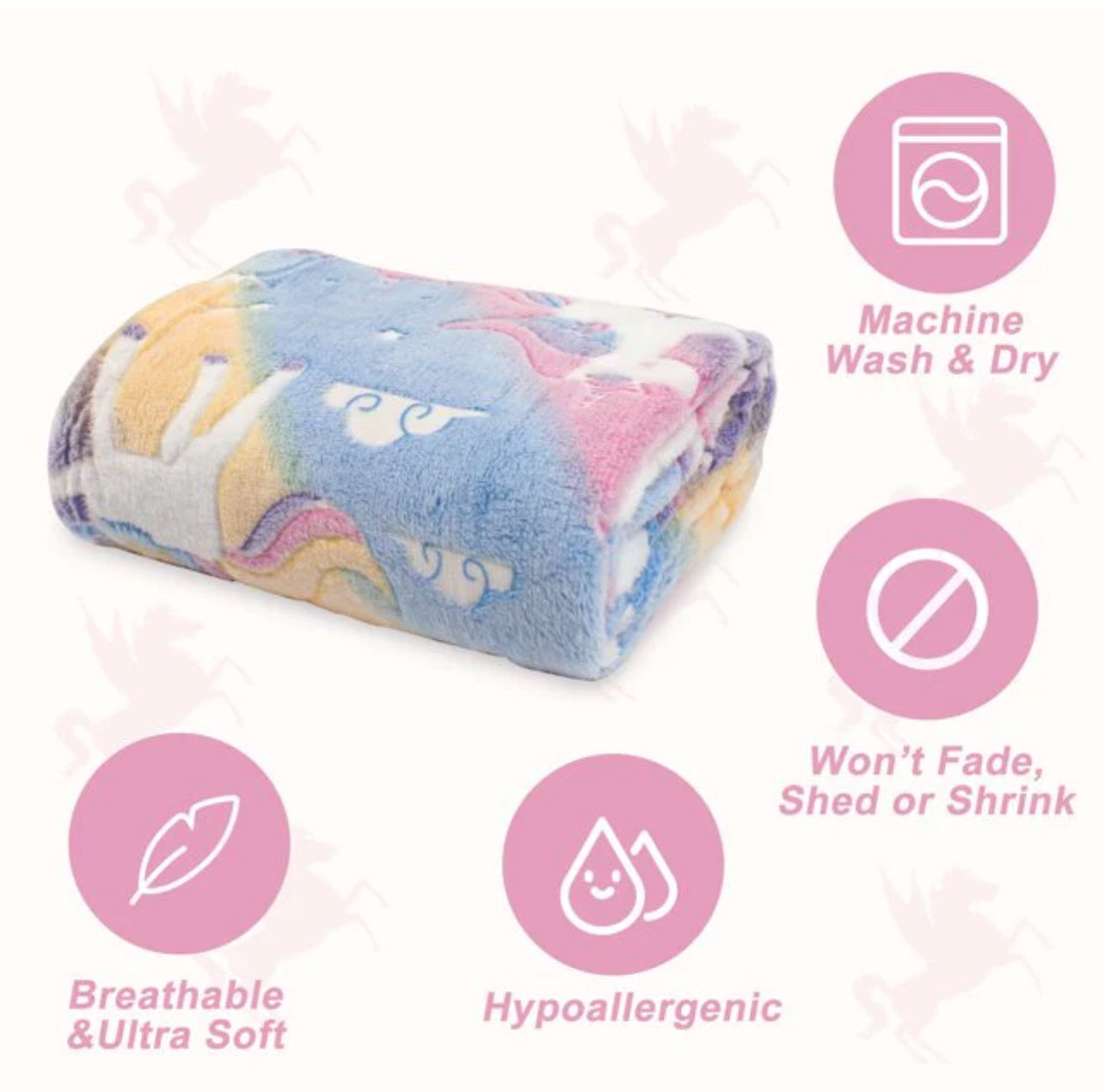 Super Soft Cozy Furry Big Blanket - Glow in The Dark (5ft x 6ft)