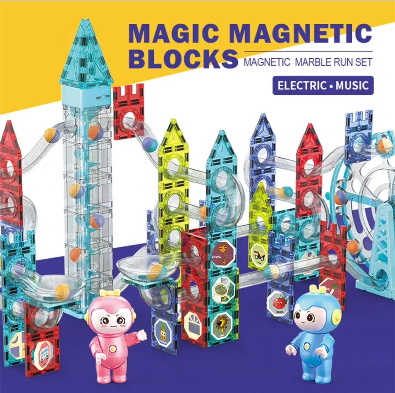 120pcs Magnetic Animal Park | Marble Run | Tiles