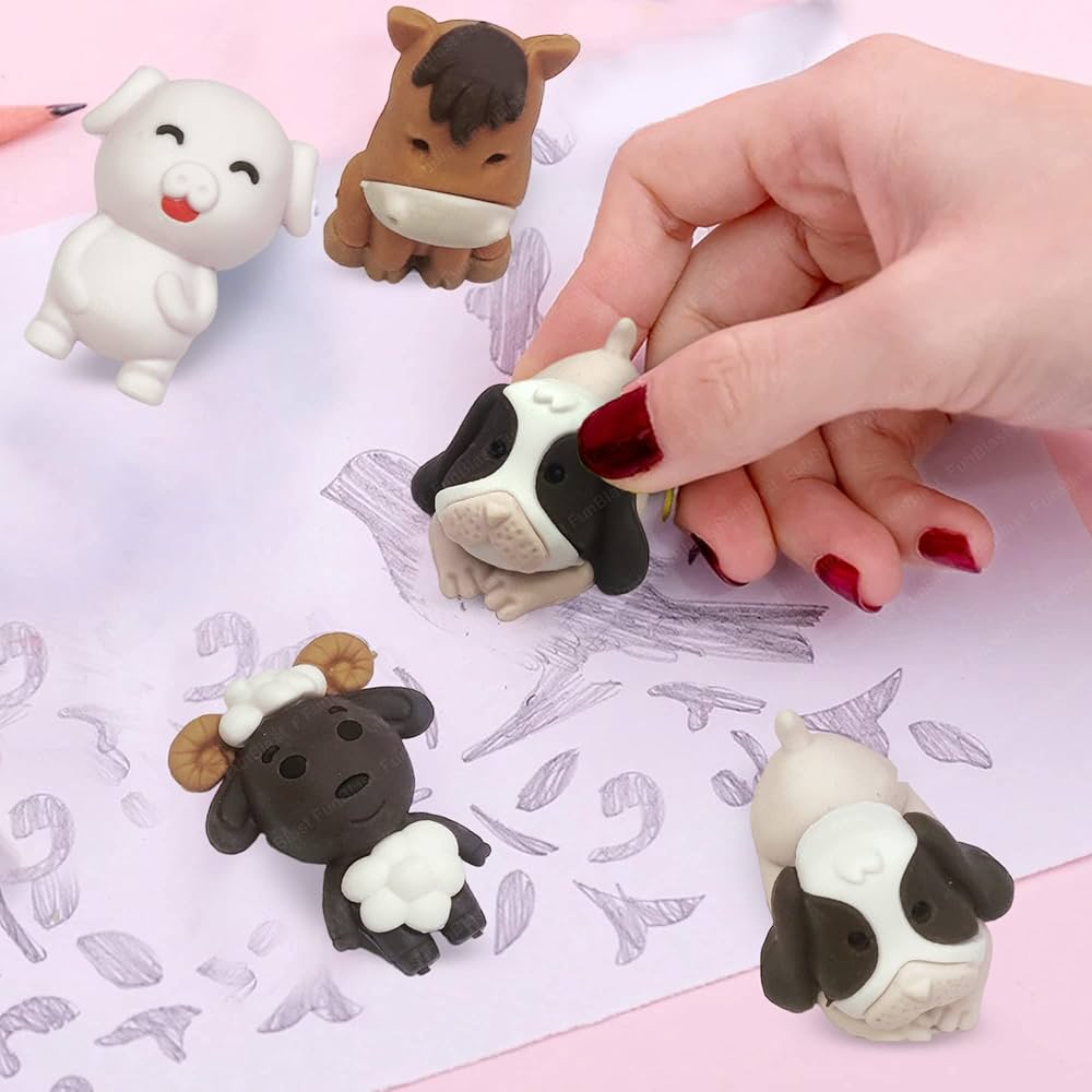 3D Animals Eraser Set