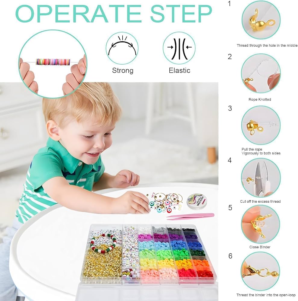 4200pcs Clay Beads for Jewellery Maker