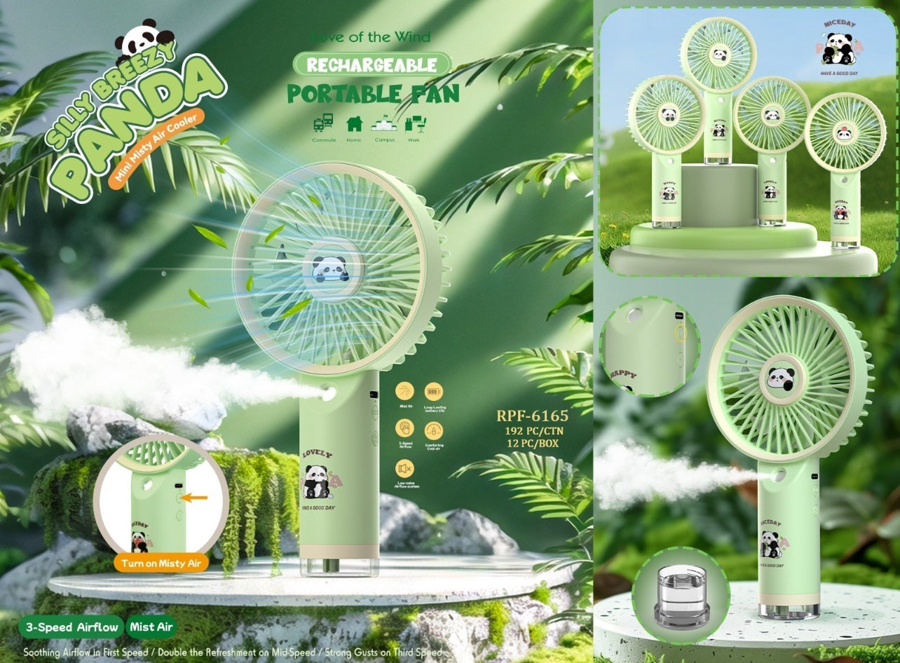 Rechargeable Panda Fans with Mist