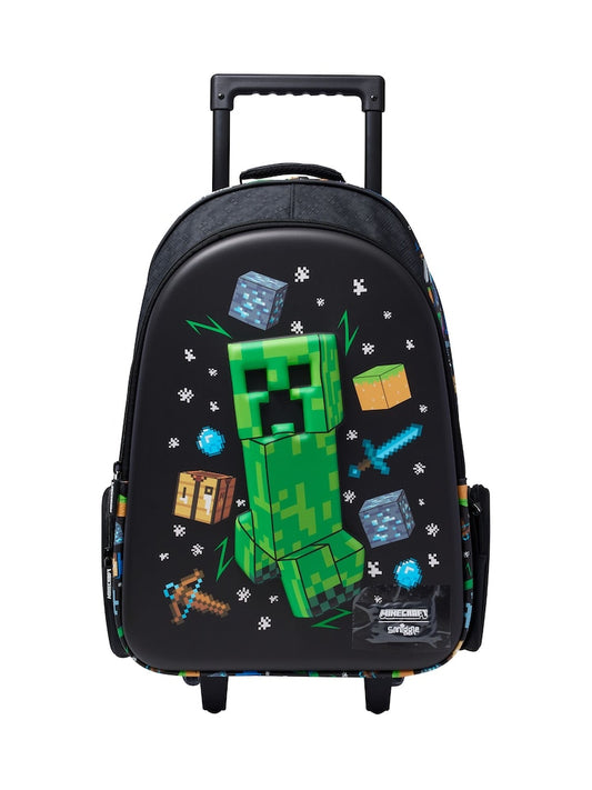 Smiggle - 18” Minecraft Black Trolley Backpack