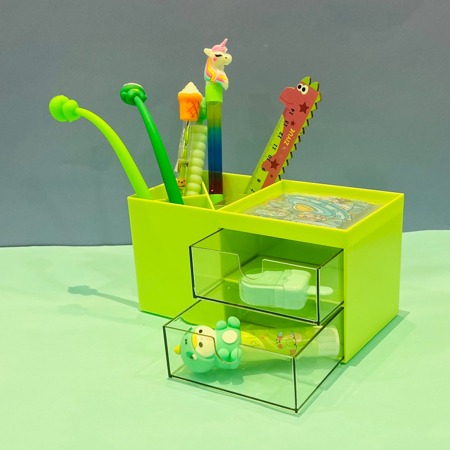 Kids Pen Pencil Holder | Desk Storage Box & Stationery Cosmetic Organizer