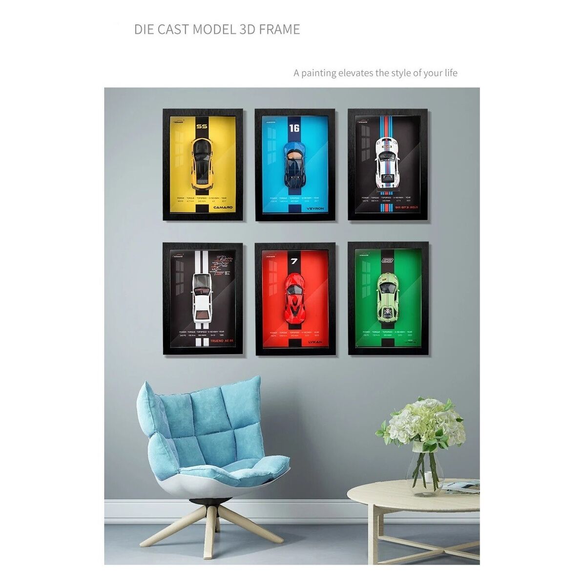 3D Sports Car Frames - 1:32 Model Poster