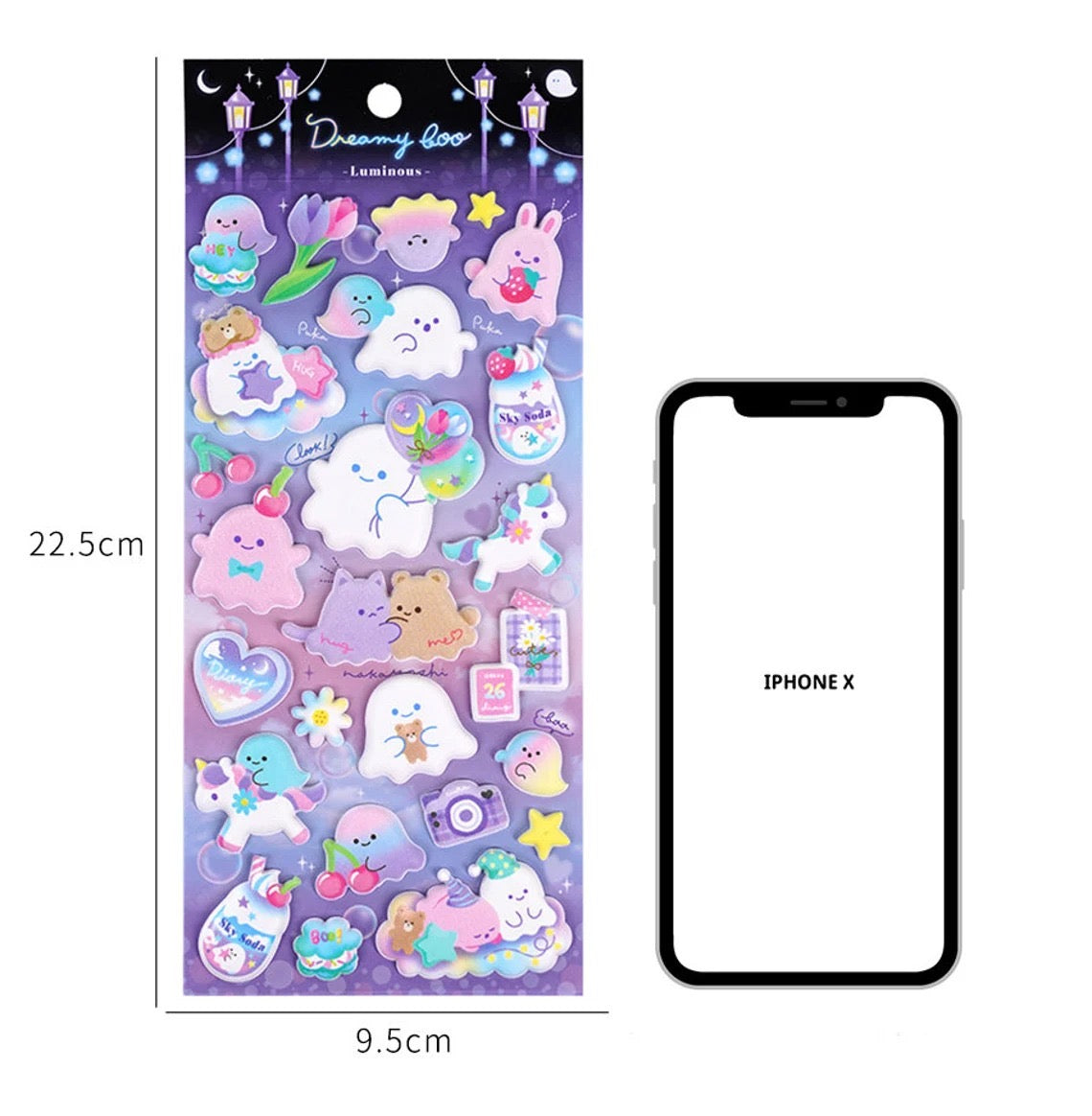 3D Puffy - Glow in Night Stickers