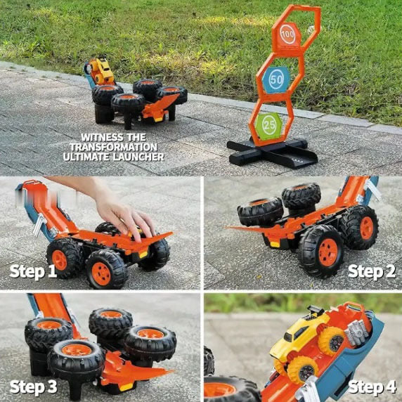 RC Monster Truck - All Terrain Drive | Transforms to Launcher Track