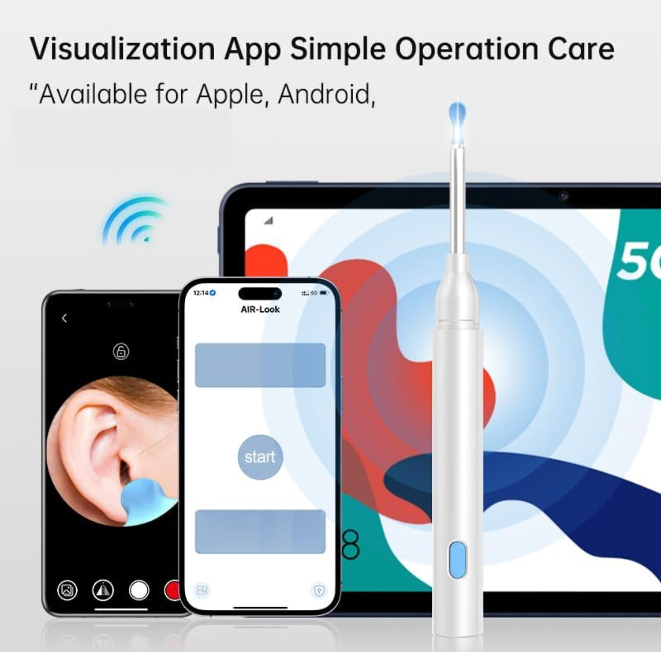 Ear Wax Elimination Kit | Wifi-1080p HD Load Otoscope