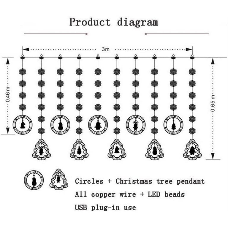 Christmas - 12pcs Snowfall String Lights