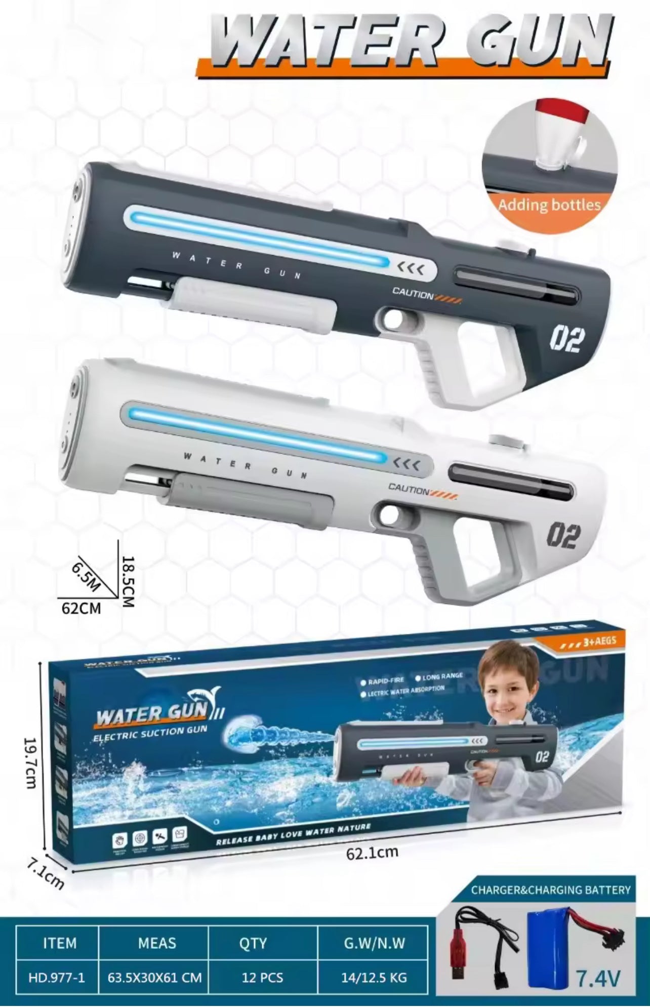 HydroBlaze 62cm - 820CC High Power Automatic Water Gun
