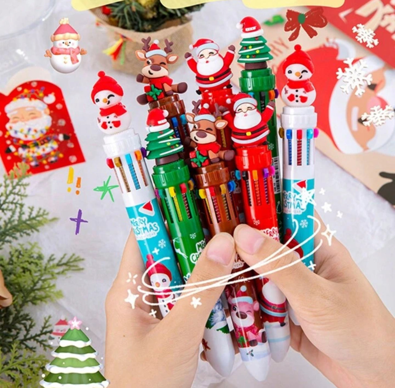 10 in 1 Christmas Gel Pens : Fun and Vibrant Writing