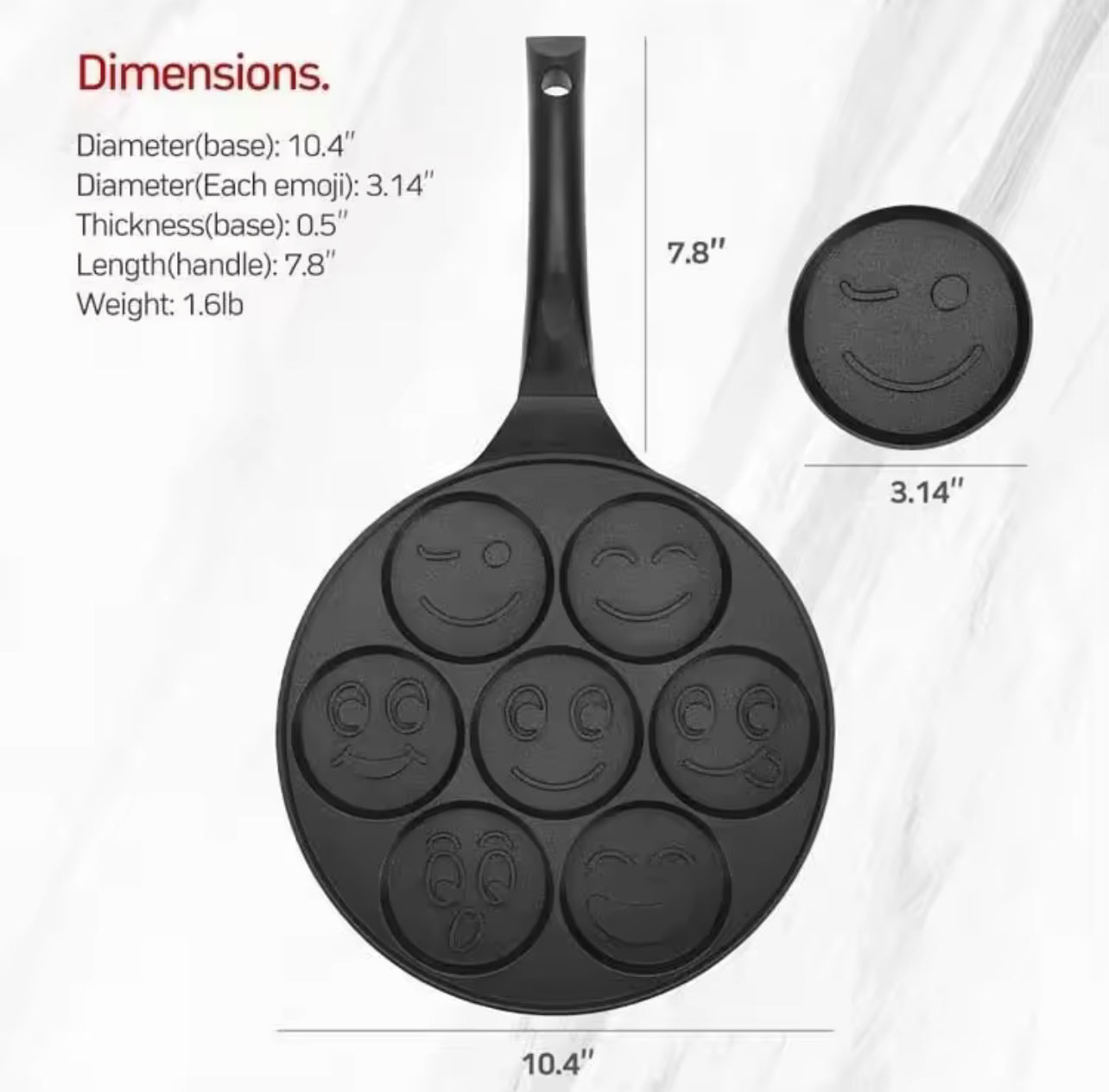 Smiley Pancakes/Egg Shaper - Non Stick Pan !!