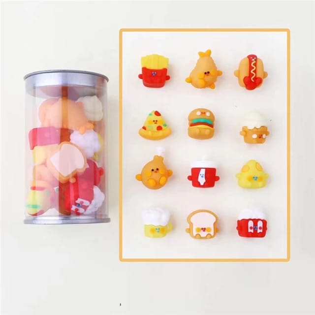 3D Burger Erasers - 12pcs