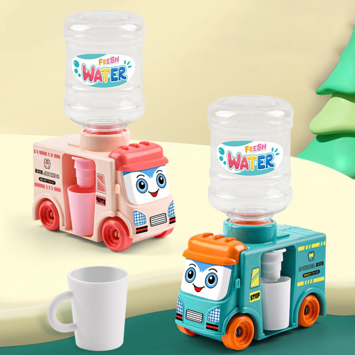 Mini Bus Water Tank/Dispenser with Playing Clay