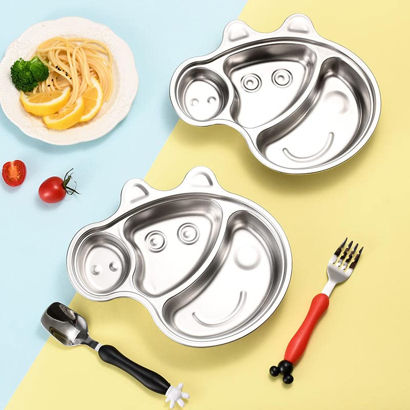 Stainless steel 2024 kids plates