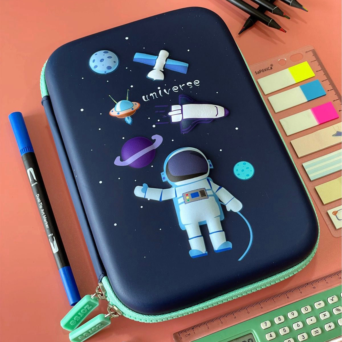 Cute And Adorable Space Theme Briefcase With 145pcs Art Supplies Case Set