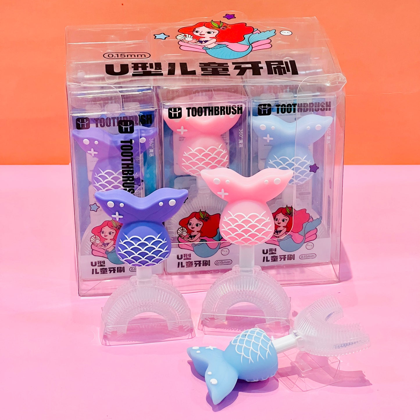 Mermaid-Duck U Shaped Toothbrush