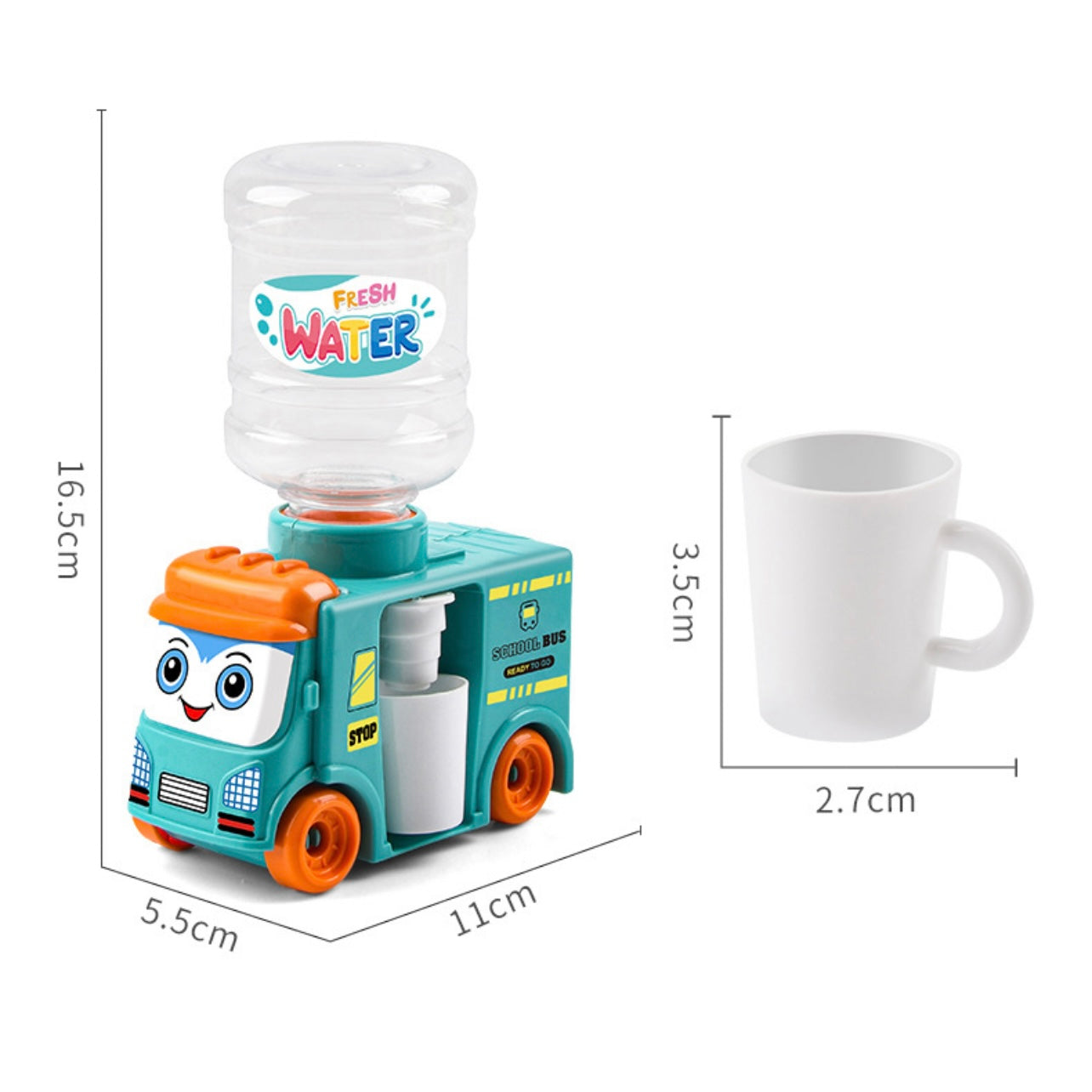 Mini Bus Water Tank/Dispenser with Playing Clay