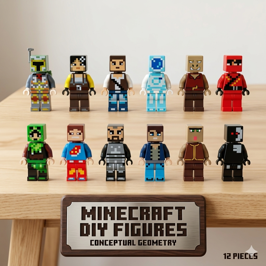 12pcs DIY Minecraft Geometria Concetual