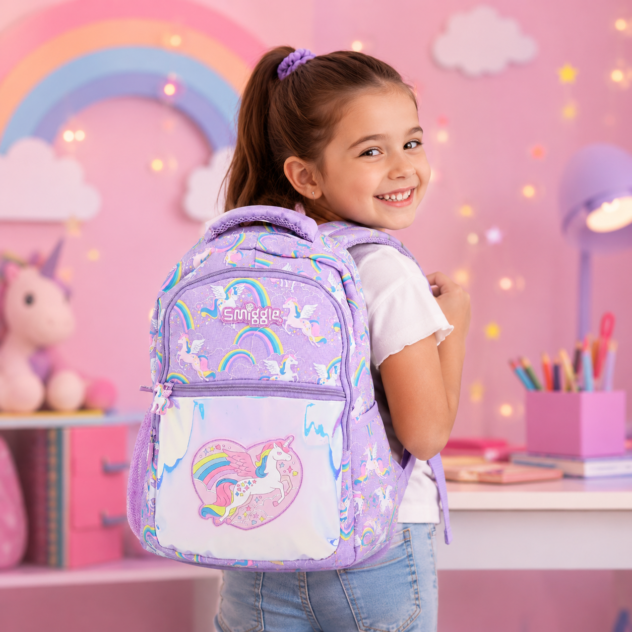 Unicorn Purple - Smiggle 16” Premium Backpack
