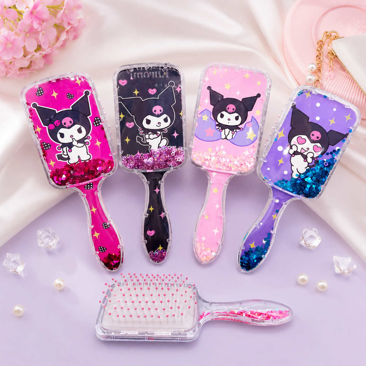 Glitter Kuromi Hair Comb