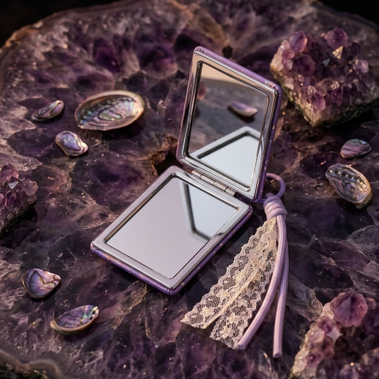 Fancy Pocket Mirror With Keychain