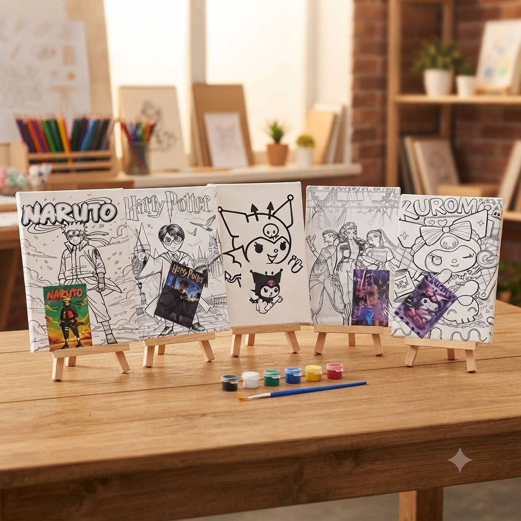 DIY Cute Character Colouring Canvas Kit