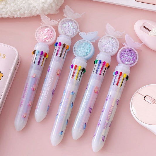 Kawaii Glitter Star Butterfly | 10 in 1 Color Pen