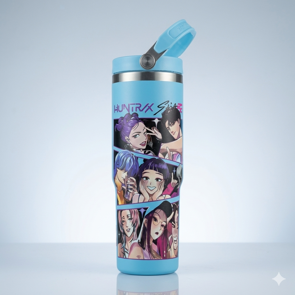 K-pop 20oz Flip Straw Tumbler