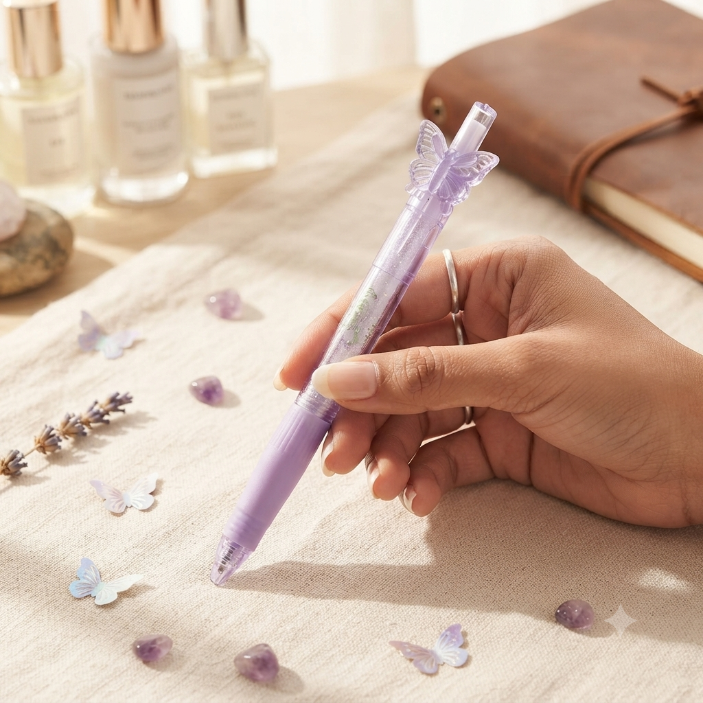 Cute Butterfly Crystal Gel Pen | 1pcs