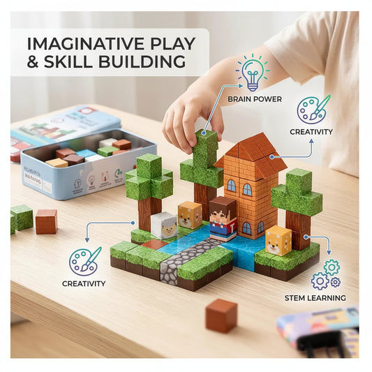 Minecraft - 38pcs Compact Magnetic Tiles Travel Set (STEM)