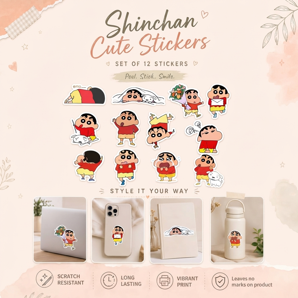 Shinchan Stickers | 12pcs