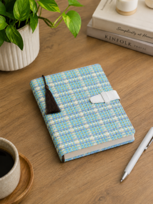 A5 Woven Cover Diary with Magnetic Closure