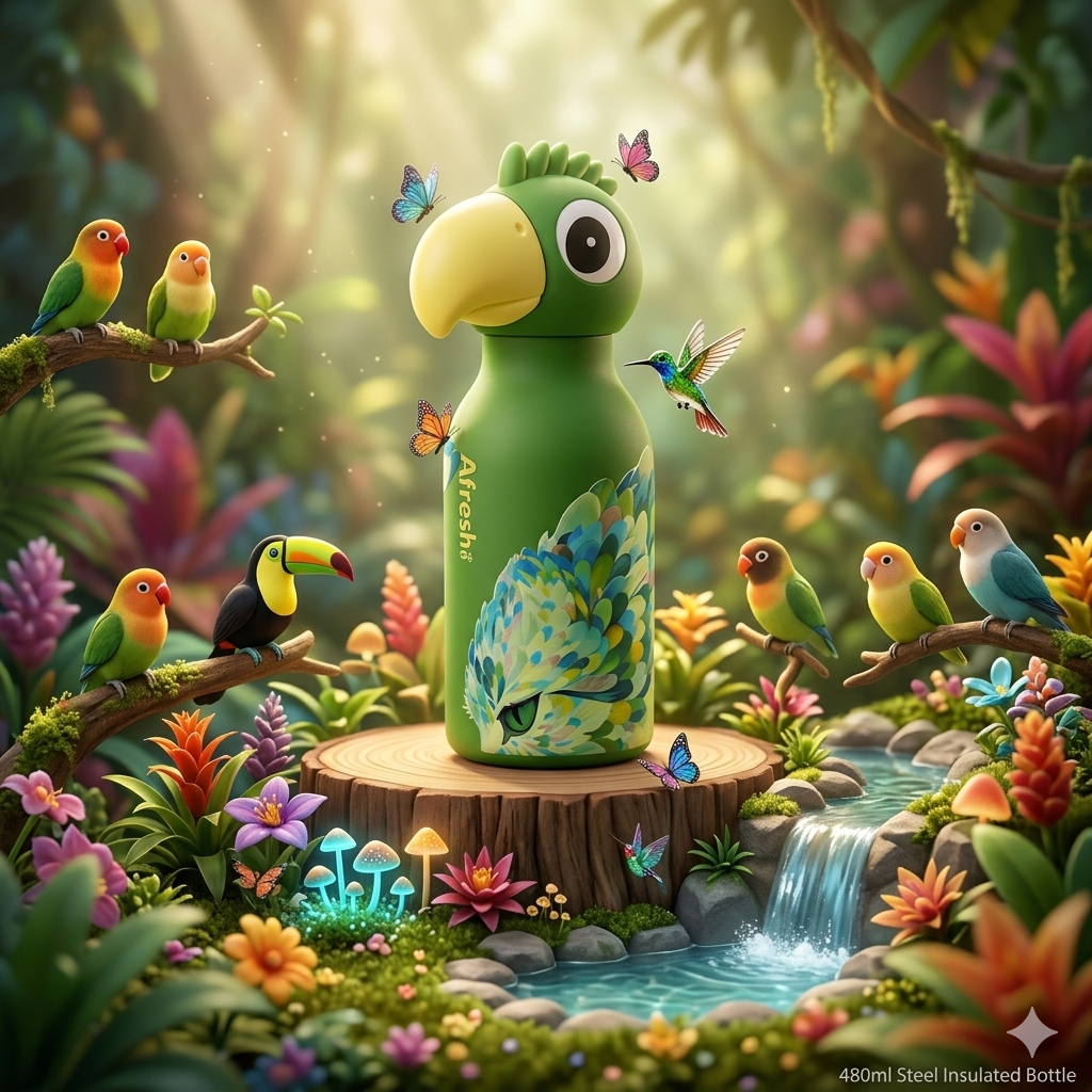 Afresh - Parrot Insulated 3D Bottle