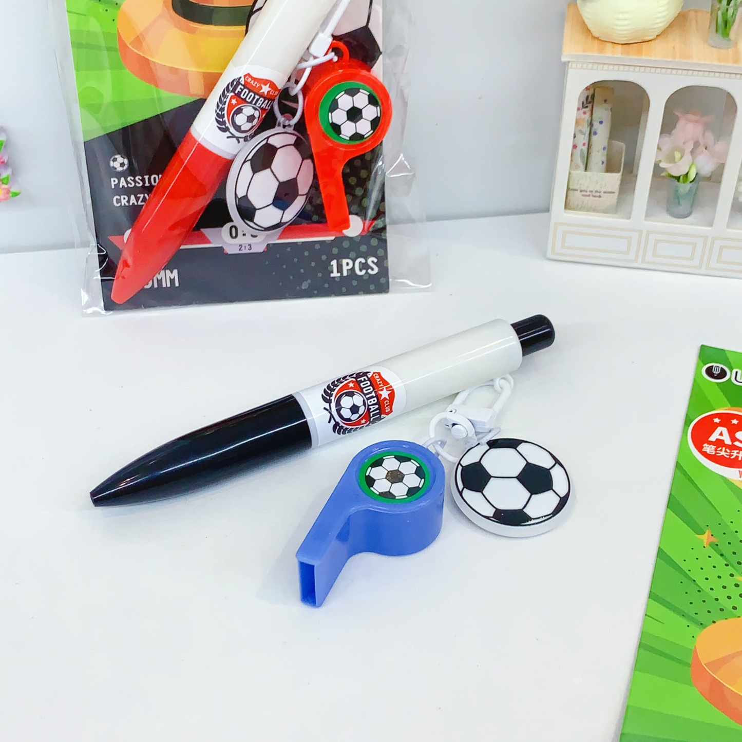 Football - Pen With Keychain