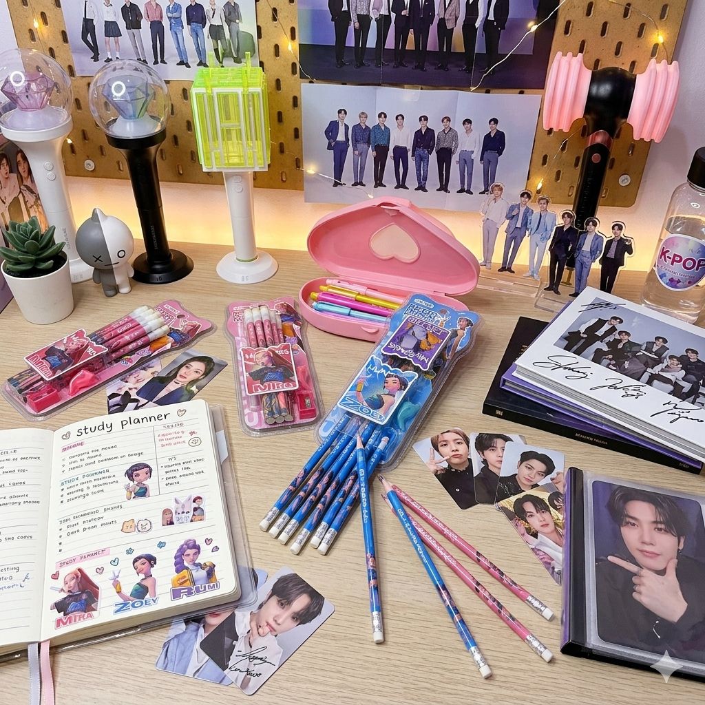 K-Pop - Demon Hunters Pencil Set | 12 Pcs with Sharpener