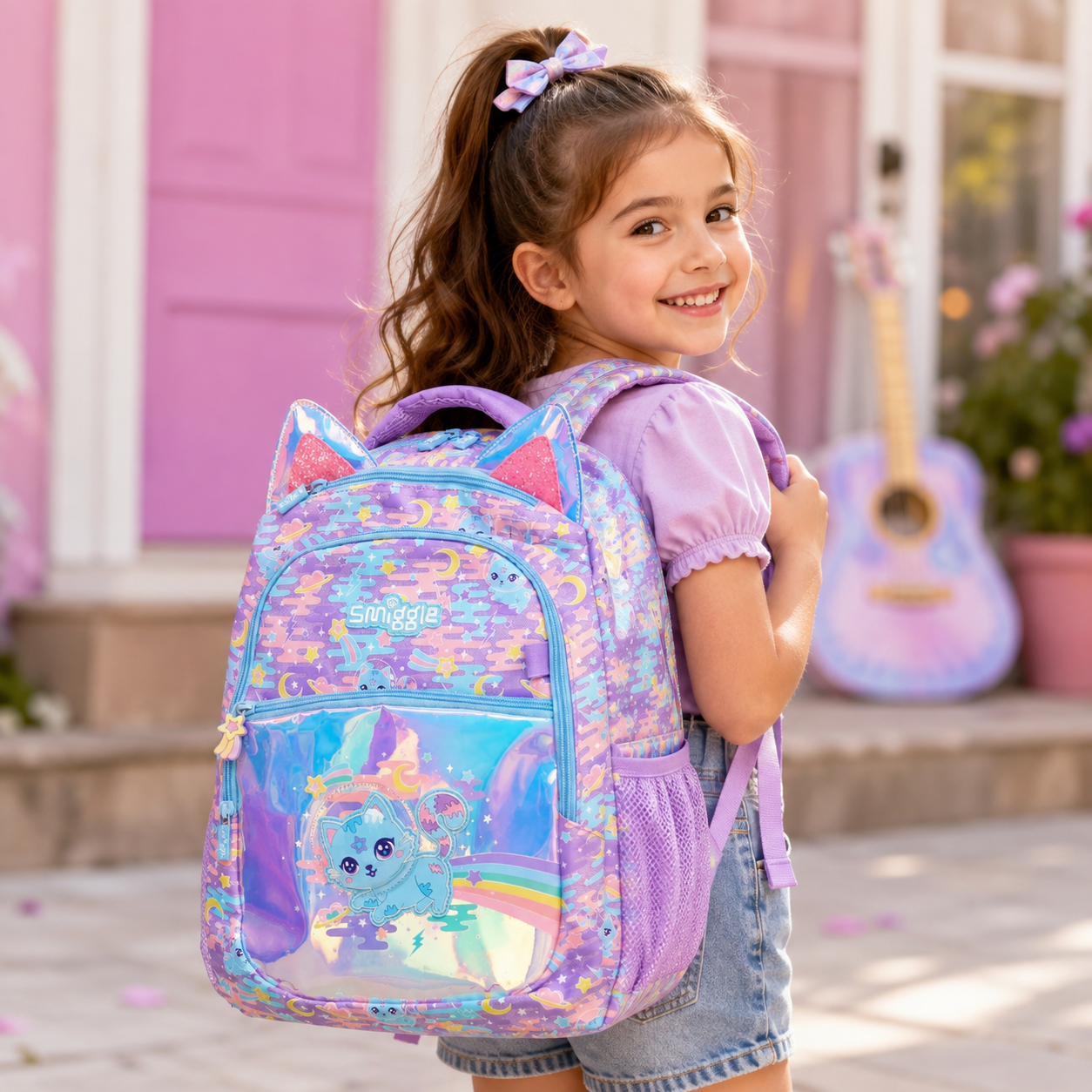 Cat Purple - Smiggle 16” Premium Backpack