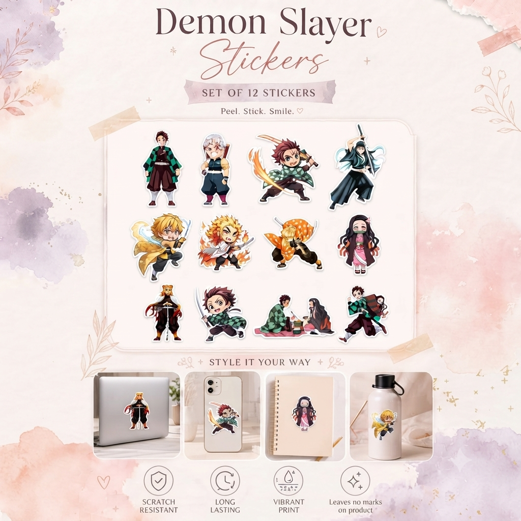 Demon Slayer Stickers | 12pcs