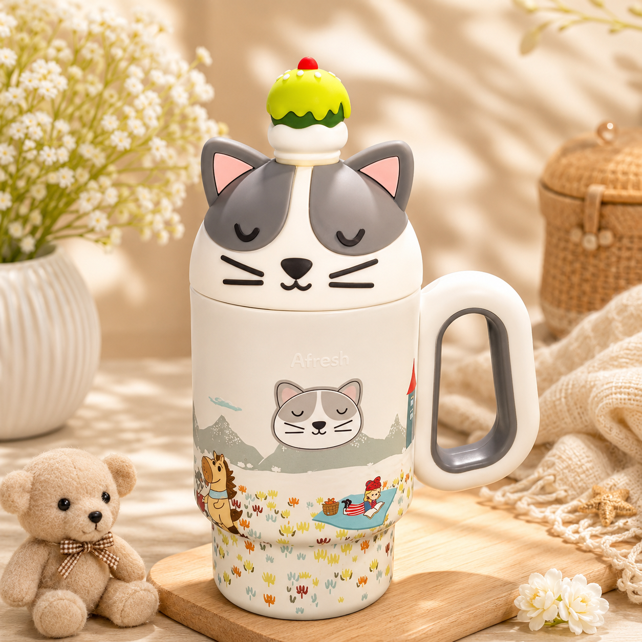 Afresh - Kitty Insulated 3D Tumbler