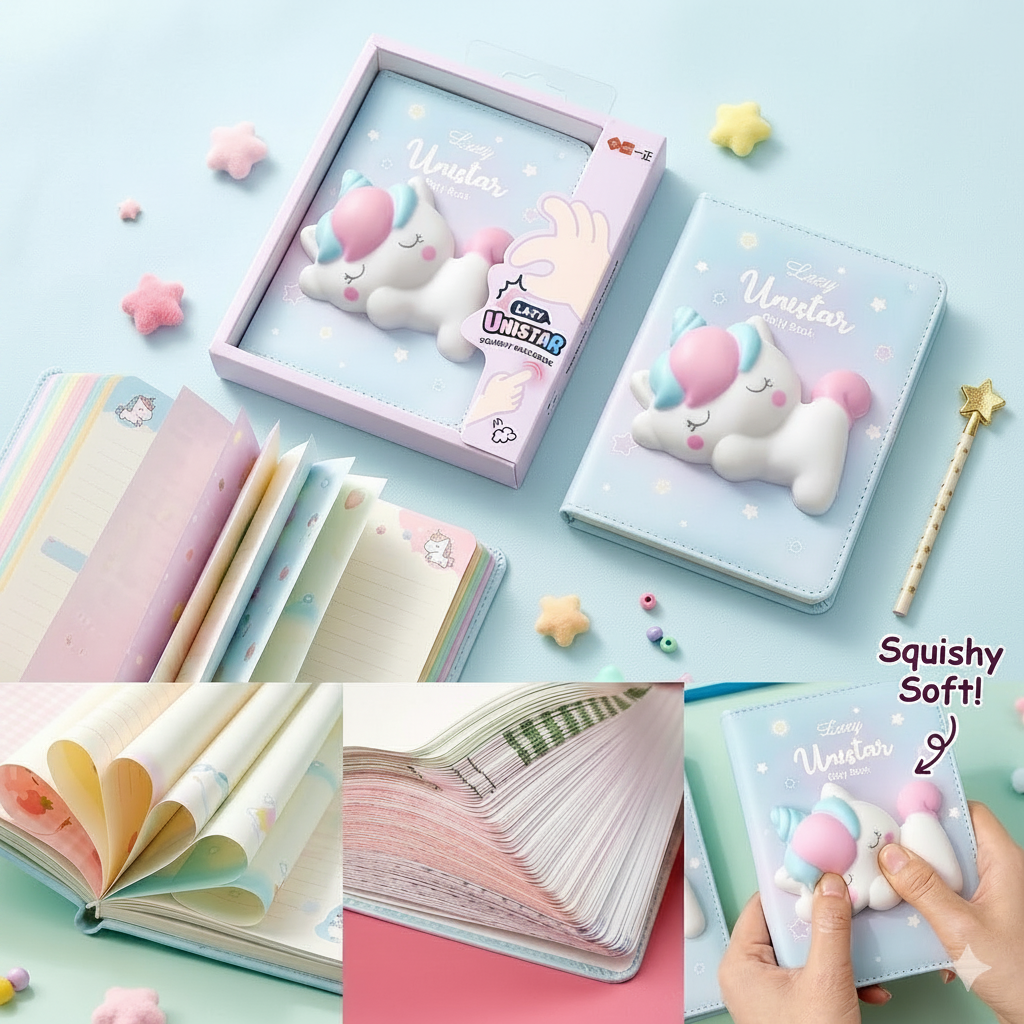 Unicorn 3D Squishy Notebook
