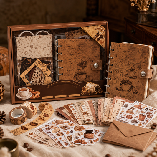 Coffee Bazar Aesthetic Scrapbook Kit | 154 pcs